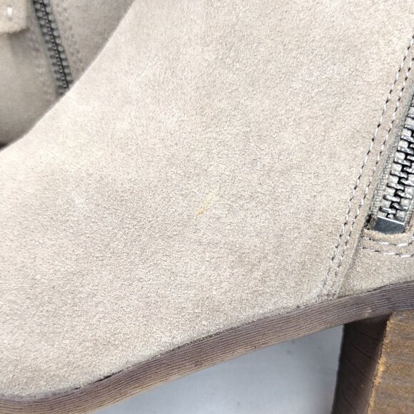 Frye Womens Boots Size 9 Suede Booties Taupe Block Heel Western Cowgirl Boho - Picture 6 of 12